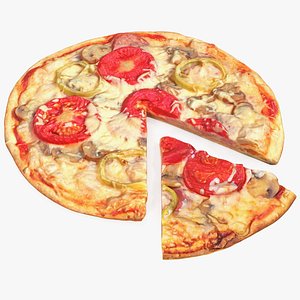 3D pizza slice cut model