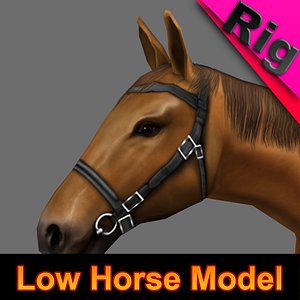 horse tawny rigged 3d model
