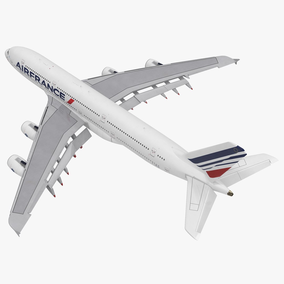 Airbus A380-1000 Air France Rigged 3D model preview