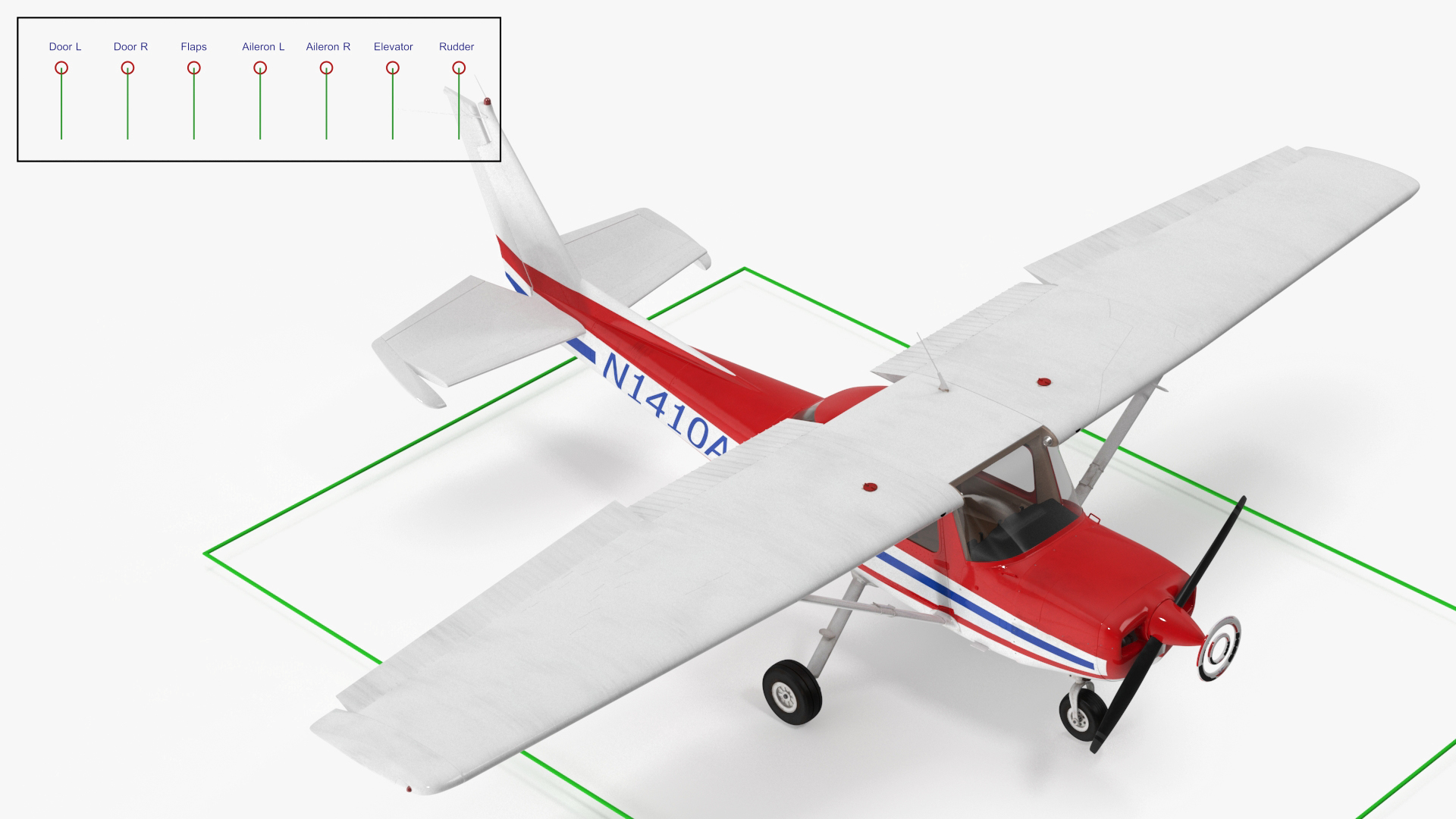 3D Model Light Utility Aircraft Cessna 150 Rigged - TurboSquid 2225861