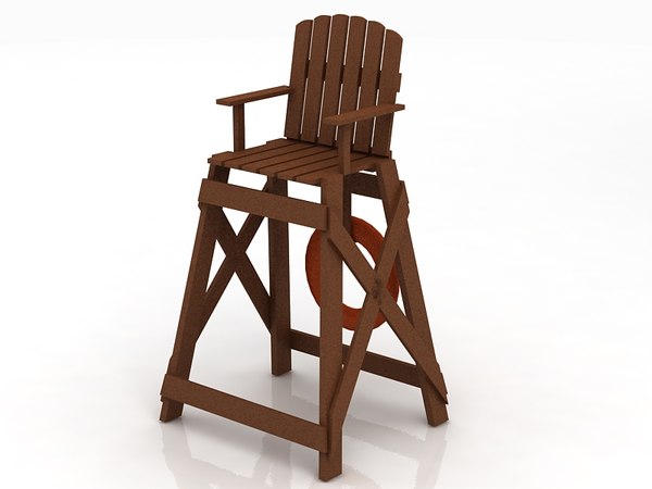 lifeguard chair lifebuoy model 3D model
