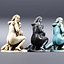 Escultura de meninas tomando banho