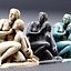 Escultura de meninas tomando banho