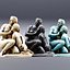 Escultura de meninas tomando banho