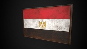 3D Old Picture Frame With Eqypt  Flag - Game Ready PBR Low-poly 3d model