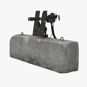 minigun m134 dirt mounted 3D model