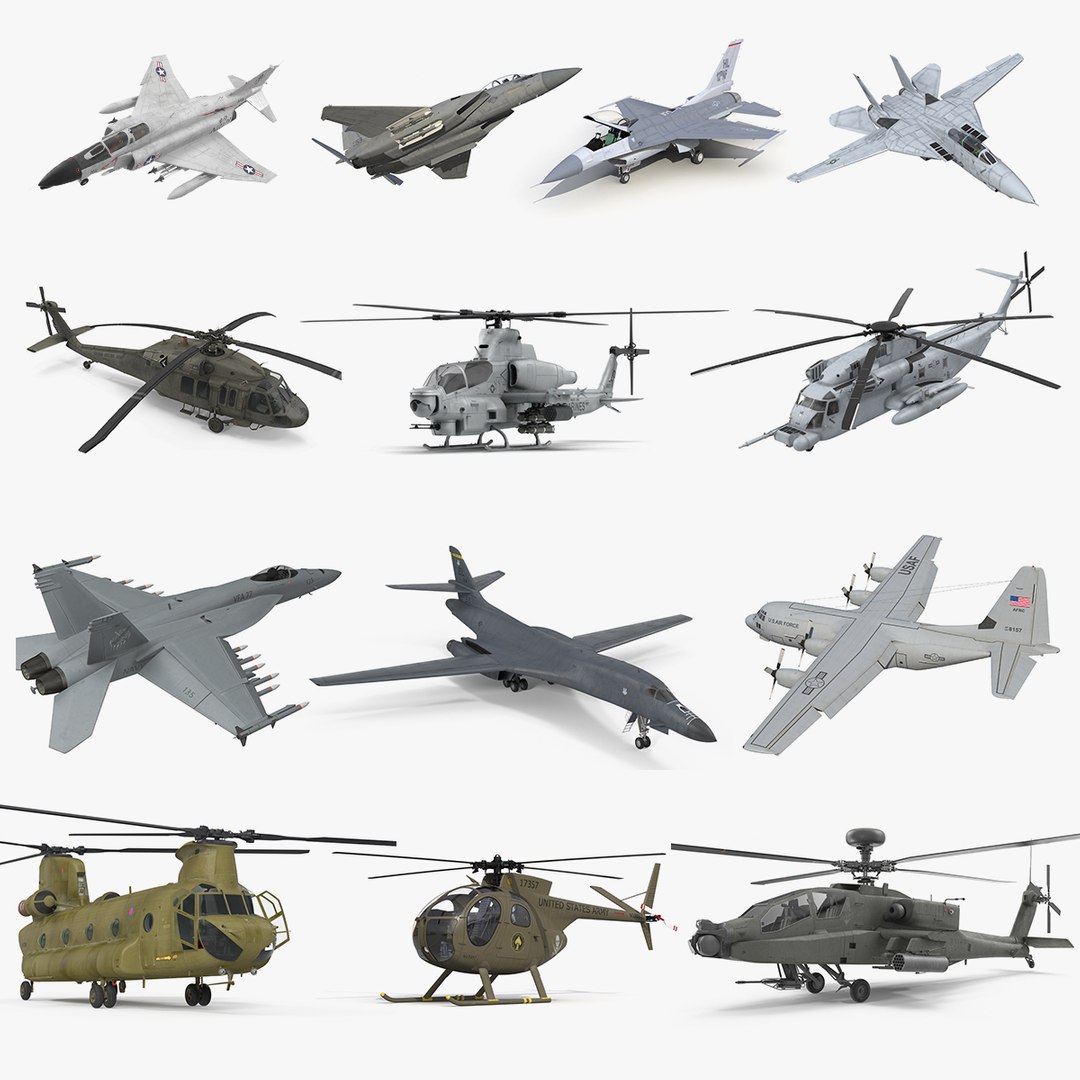 Rigged US Military Aircrafts Collection 2 3D model preview