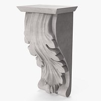 Stone Corbel with Acanthus Leaf White