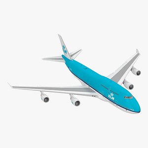 Boeing 747-400ER KLM Rigged 3D Model
