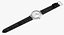 Bracelet en cuir noir ouvert Omega De Ville Prestige