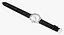 Bracelet en cuir noir ouvert Omega De Ville Prestige