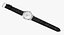 Bracelet en cuir noir ouvert Omega De Ville Prestige