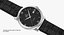 Bracelet en cuir noir ouvert Omega De Ville Prestige