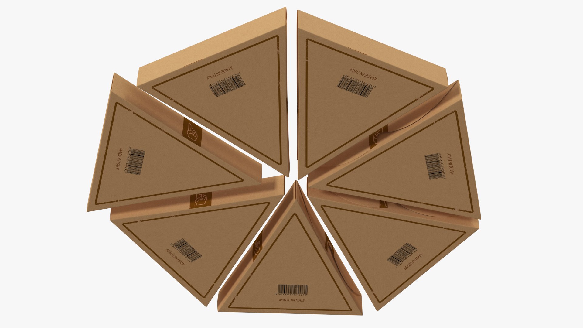 Round of Triangle Pizza Slice Party Boxes model - TurboSquid 2157862
