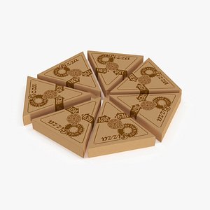 Round of Triangle Pizza Slice Party Boxes model