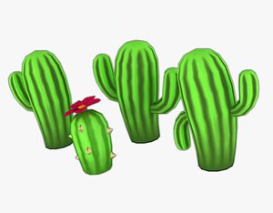 cactus stylized cactuses 3D model