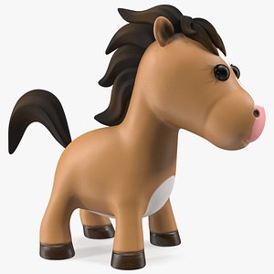 Brown Cartoon Horse 3D
