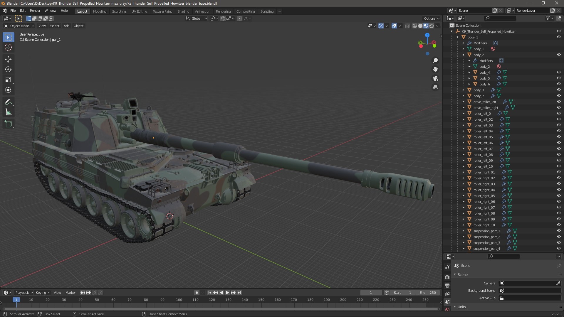 K9 Thunder Self Propelled Howitzer 3D Model TurboSquid 2219454