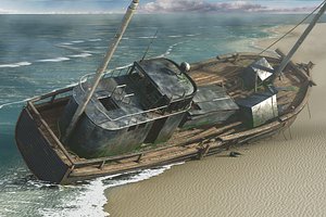 Shipwreck On The Beach
