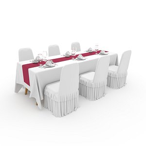 Banquet Table and Chair 103 3D model