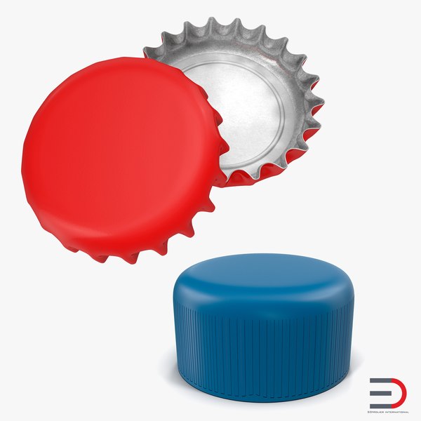 3d 3ds bottle caps 2 modeled