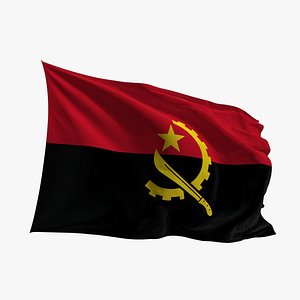 Realistic Animated Flag - Microtexture Rigged - Put your own texture - Def Angola
