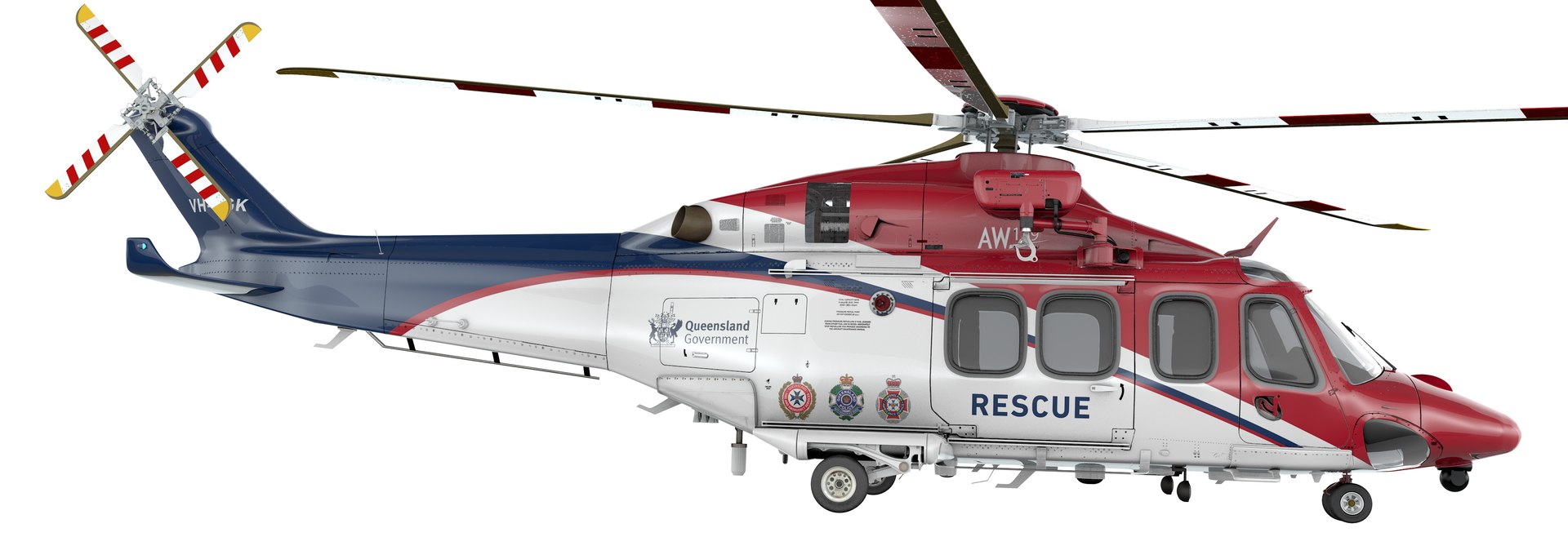 3D AW139 QUEENSLAND Government L2145 Model - TurboSquid 2241403