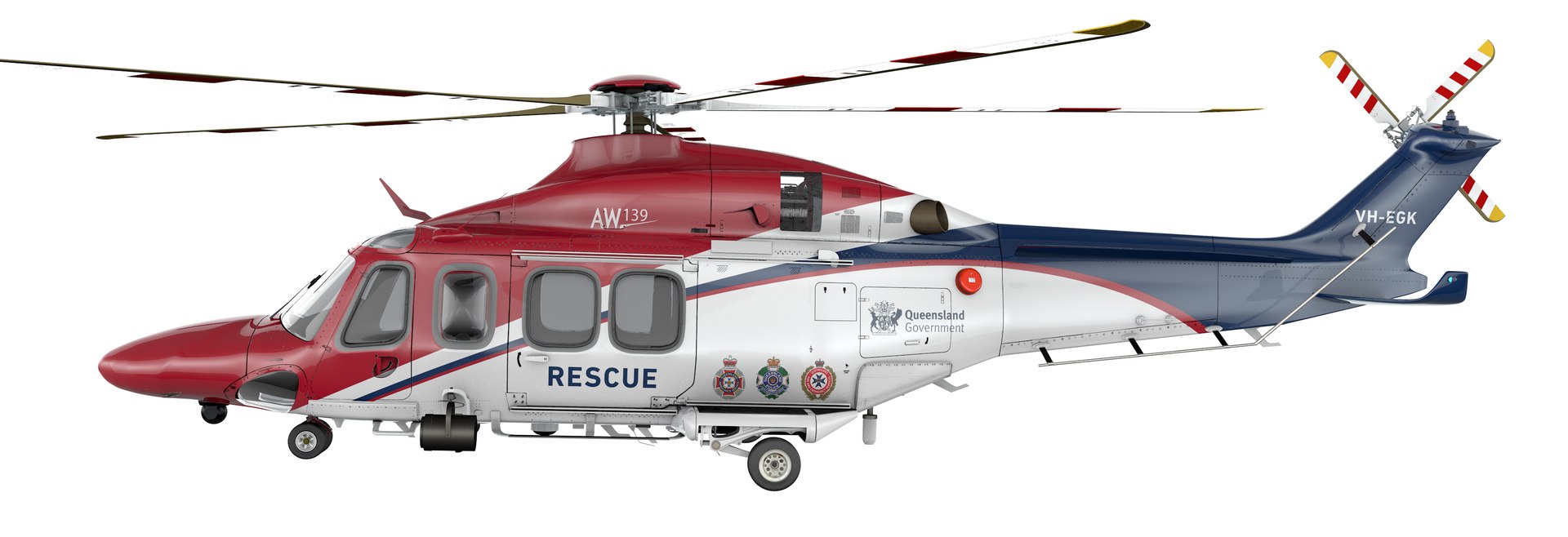 3D AW139 QUEENSLAND Government L2145 Model - TurboSquid 2241403