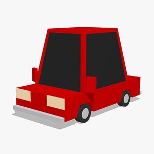 3D Cartoon Car Low Poly Stylized Vehicle