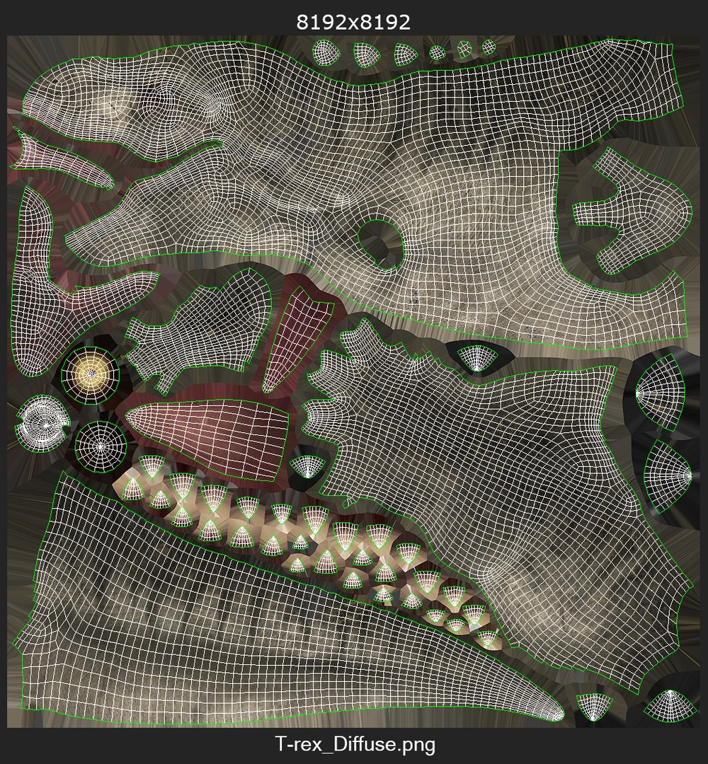 tyrannosaurus rex 3D model https://p.turbosquid.com/ts-thumb/FN/98nupX/uMVhJlBa/unwrapping/png/1594803325/1920x1080/fit_q87/cefd15fc0f43442f583be7be018bd9b31a066105/unwrapping.jpg