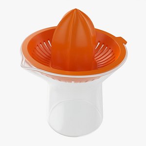 3D Orange hand juicer with cup model