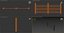 Metal Fencing Barrier Models for Gardens and Sidewalk 3D model