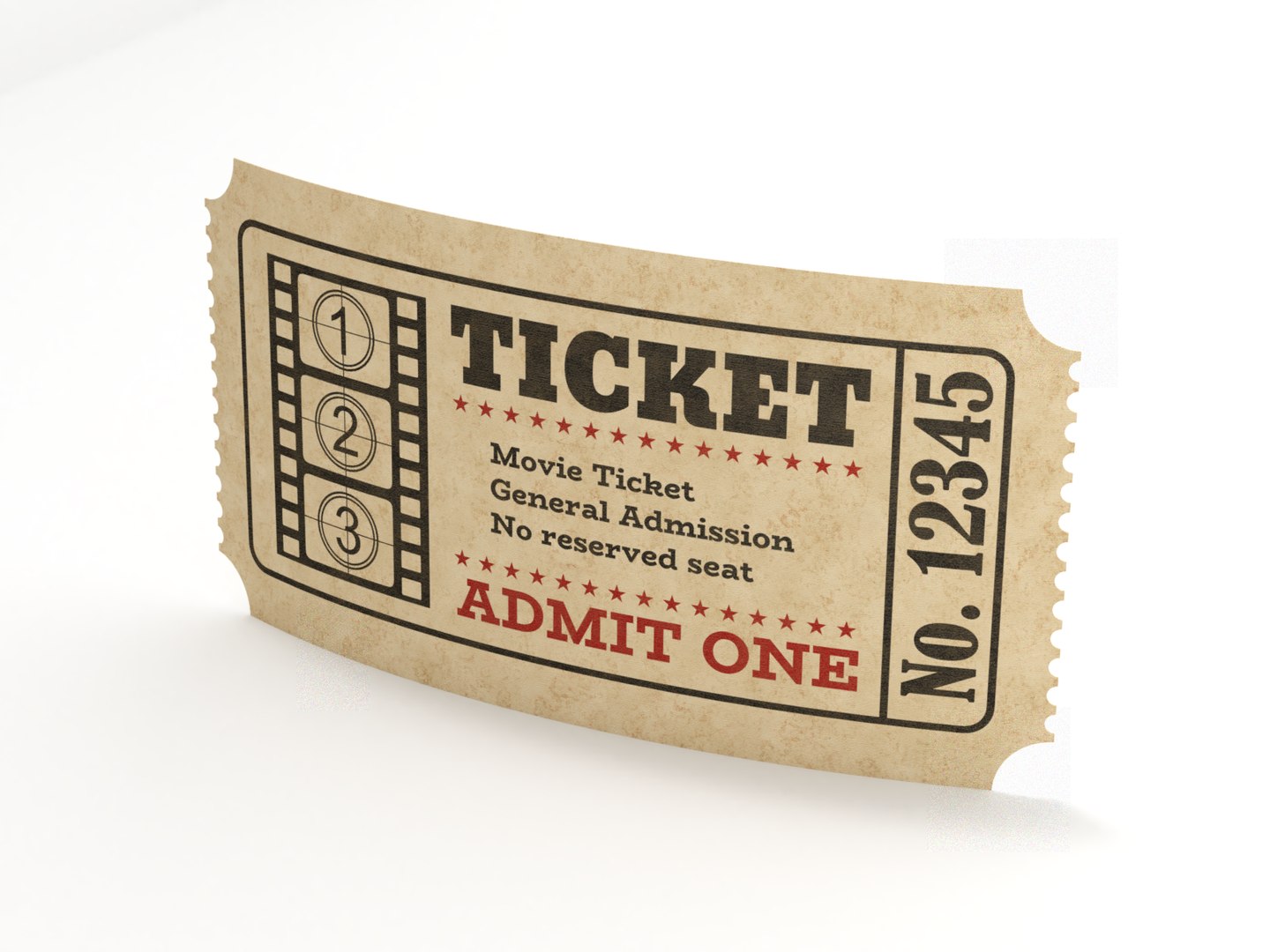 Ticket Paper Model - TurboSquid 1585819