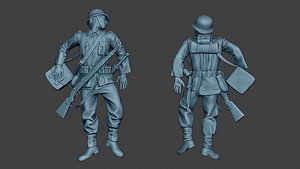 3D german soldier ww2 killed2 model