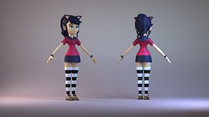 woman girl body glamour fashion cartoon character sport 3D model