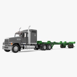 3D model Freight Truck with Container Trailer