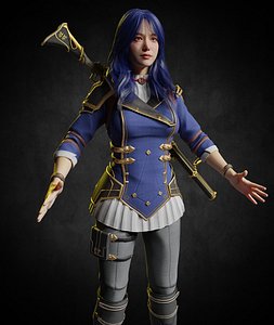 Caitlyn Arcane PBR 8k highdetails Low-poly 3D model
