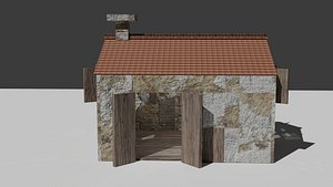Rustic Cottagewith High-Quality Textures and UV Mapping