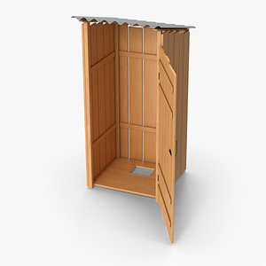 Wooden Outdoor Toilet 3D model