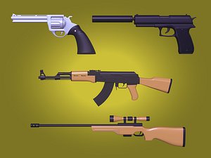 revolver gun sniper 3D