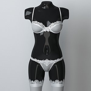 3d white lingerie model