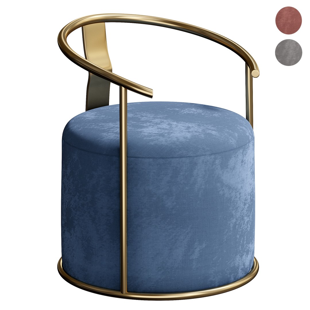 3D Modern Round Accent Chair in Gold model - TurboSquid 2116109