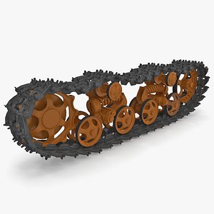 3D old caterpillar track rigged