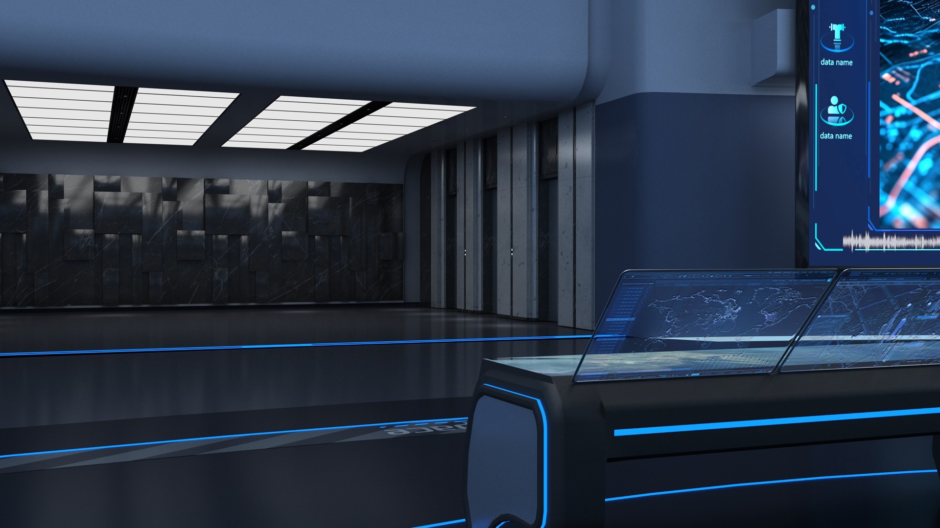 3D Control Room Monitoring Room Command Center Model - TurboSquid 2208578