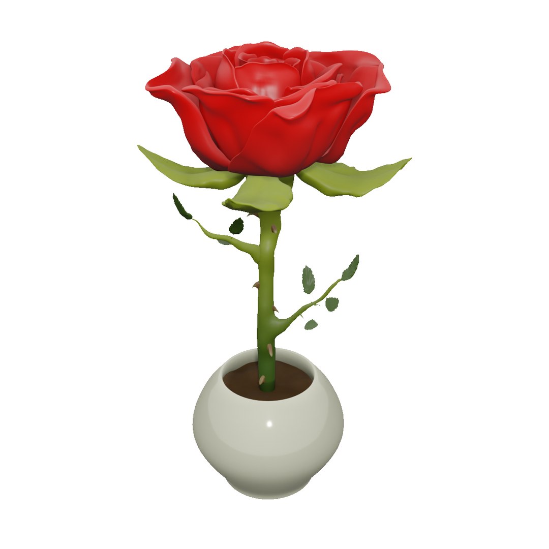 Rose In Pot 3D Model 3D Model - TurboSquid 2220457