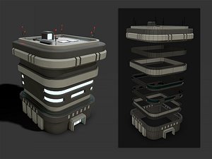 3D scifi modular building model