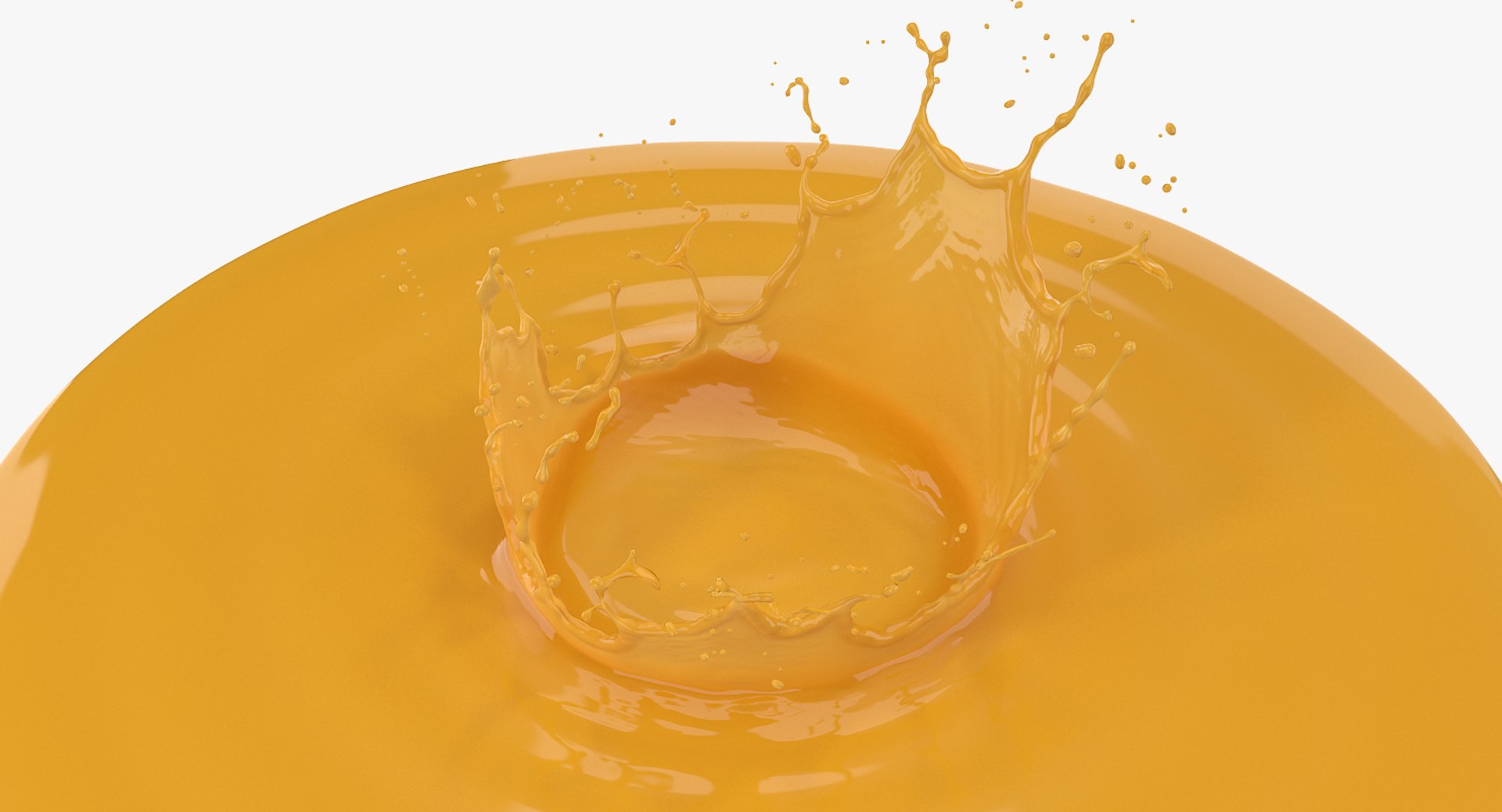 Orange Crown Splash 3D model preview