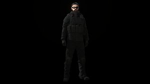 Tactical Soldier Character Var 1 PBR Game Ready 3D model
