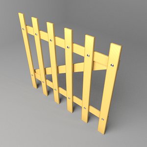 3D fence wooden 3