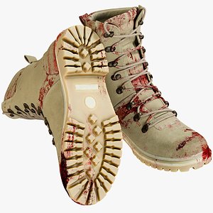 3D realistic boots military coyote model